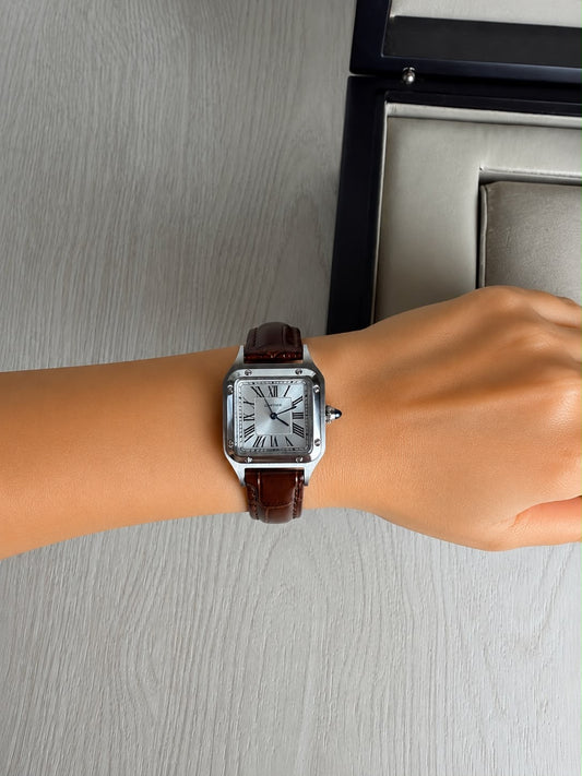 CARTIER SANTOS DUMONT PRATA SMALL 28MM X 38MM FEMININO