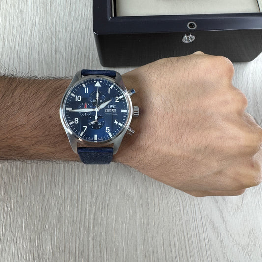 IWC PILOT TOP GUN PRATA AZUL 44M