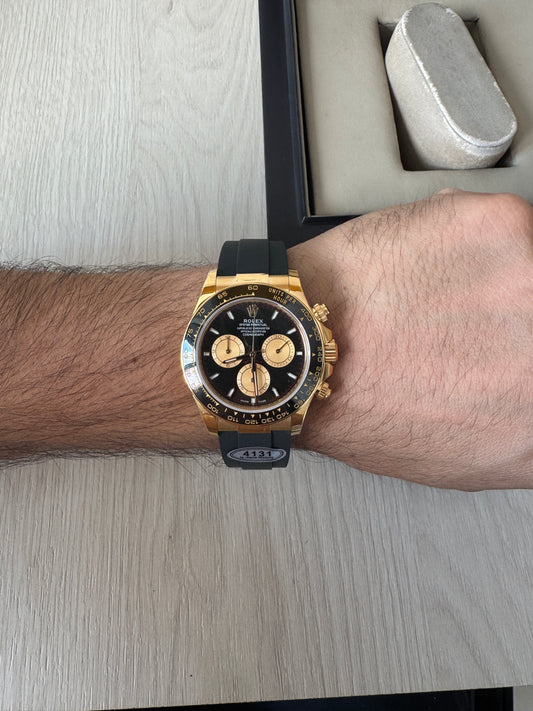ROLEX DAYTONA DOURADO COURO + BORRACHA 40MM