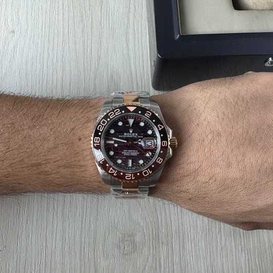 ROLEX GMT MASTER II MISTO ROSE PRETO 40MM NOVO