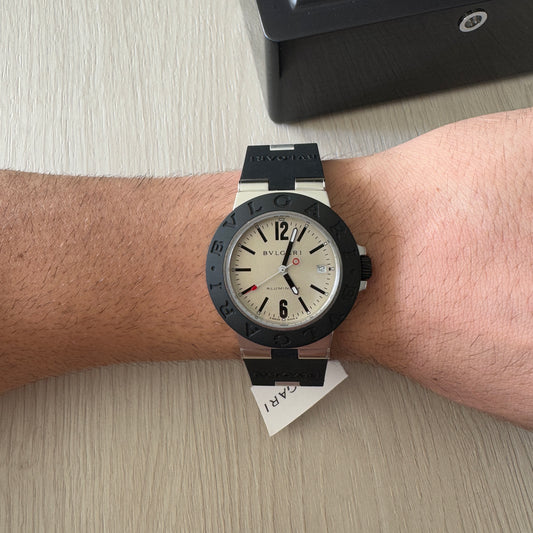 BVLGARI ALUMINIUM PRATA BRANCO AUTOMÁTICO 40MM