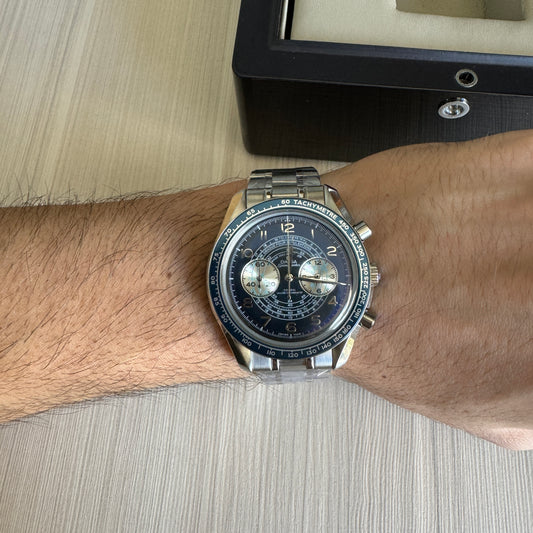 OMEGA SPEEDMASTER PRATA AZUL 44MM
