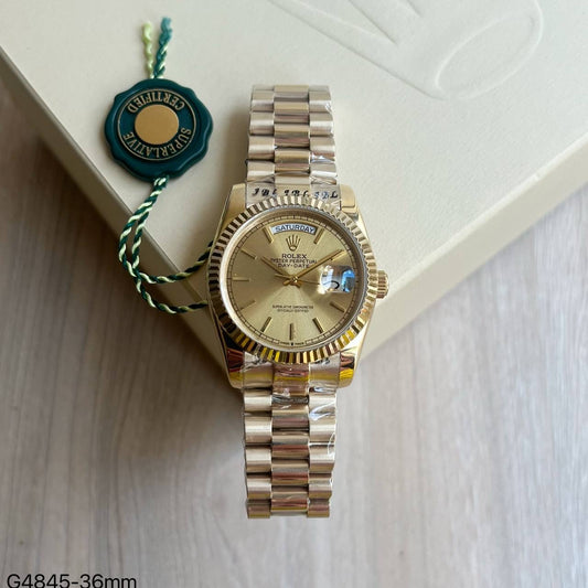 ROLEX DAYDATE DOURADO FEMININO 36MM