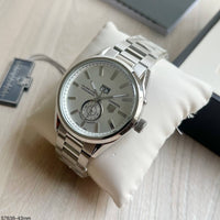 TAG HEUER CARRERA CAL 8 PRATA BRANCO AUTOMATICO 43MM