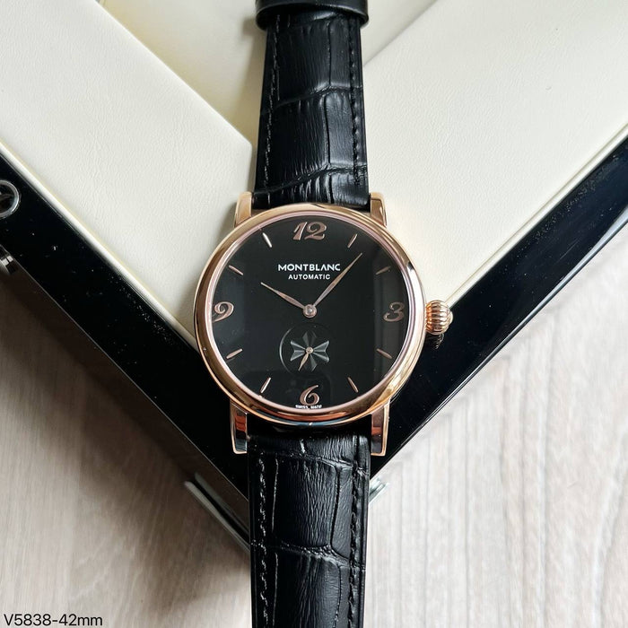 MONT BLANC  ROSE COURO AUTOMÁTICO 42MM