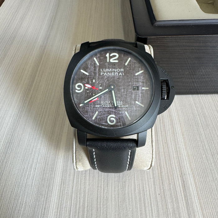 PANERAI LUMINOR MARINA LUNA ROSSA COURO 44MM