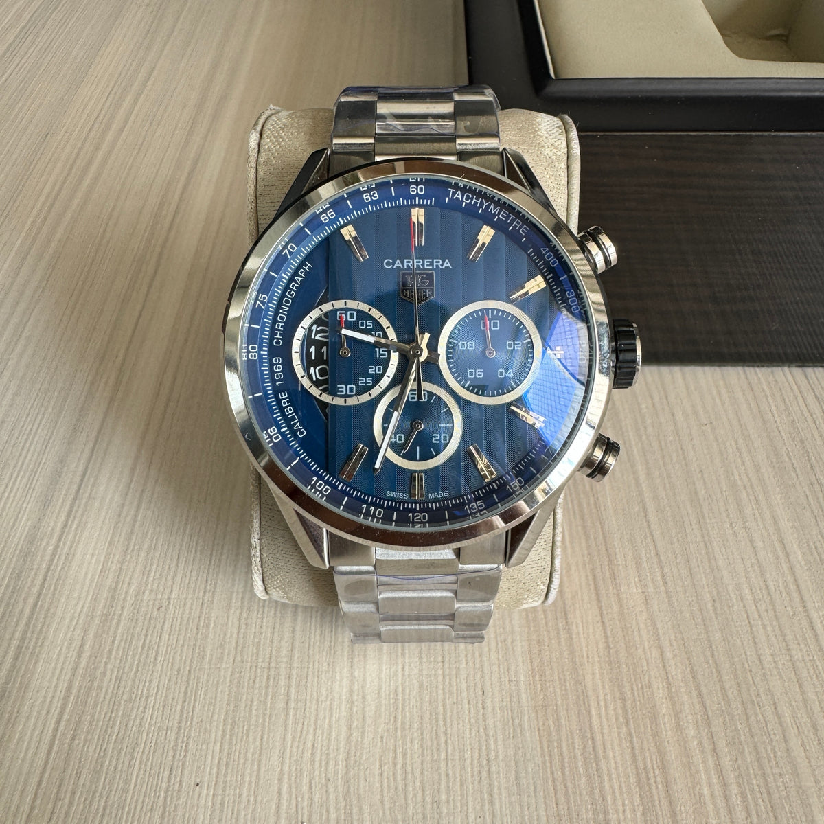 TAG HEUER CARRERA 1969 PRATA AZUL 46MM