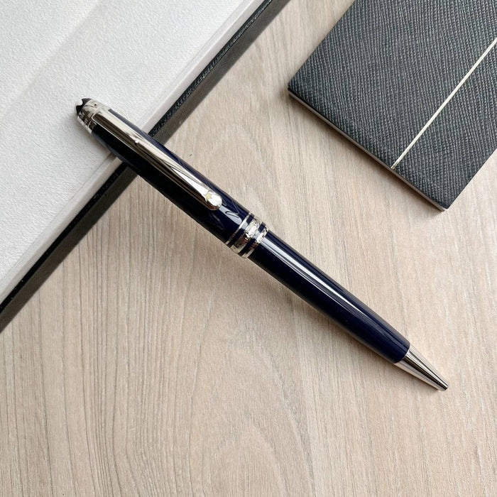 CANETA MONT BLANC PRATA AZUL