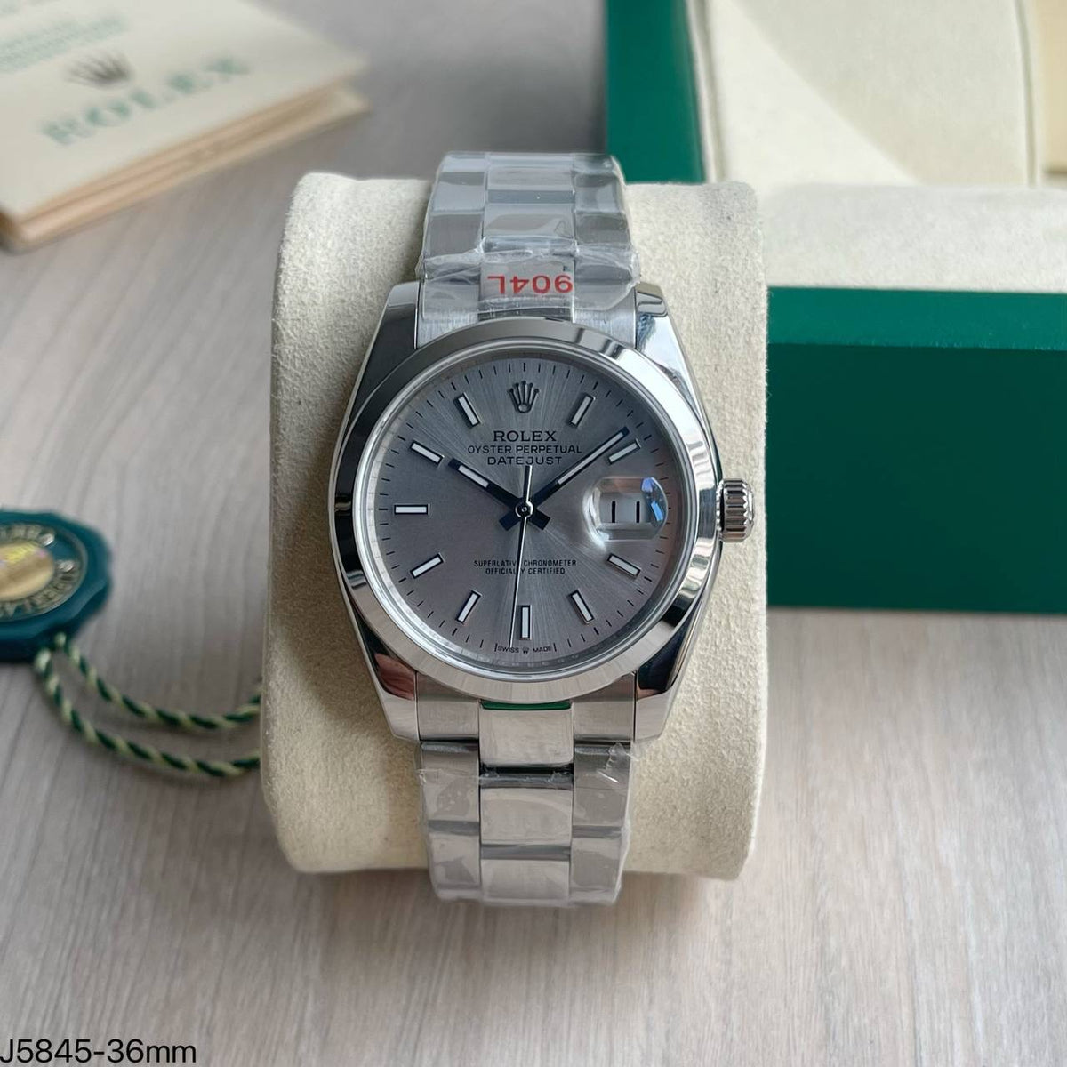 ROLEX DATEJUST PRATA CINZA FEMININO 36MM
