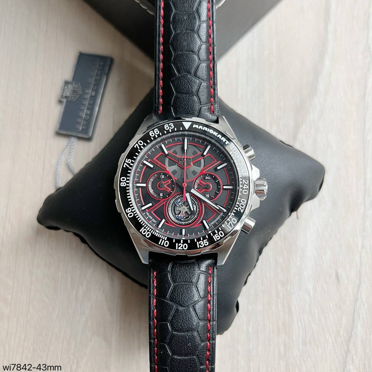 TAG HEUER MARIO KART PRATA COURO 43MM