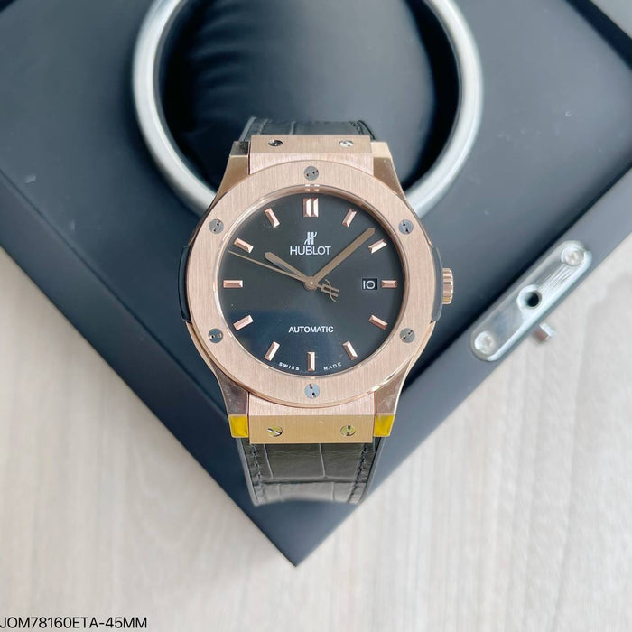 HUBLOT CLASSIC FUSION ROSE AUTOMÁTICO COURO 44MM