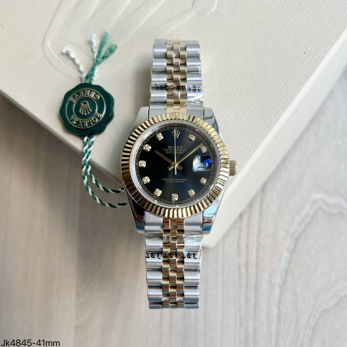 ROLEX DATEJUST MISTO PRETO BRILHANTES JUBILEU 41MM