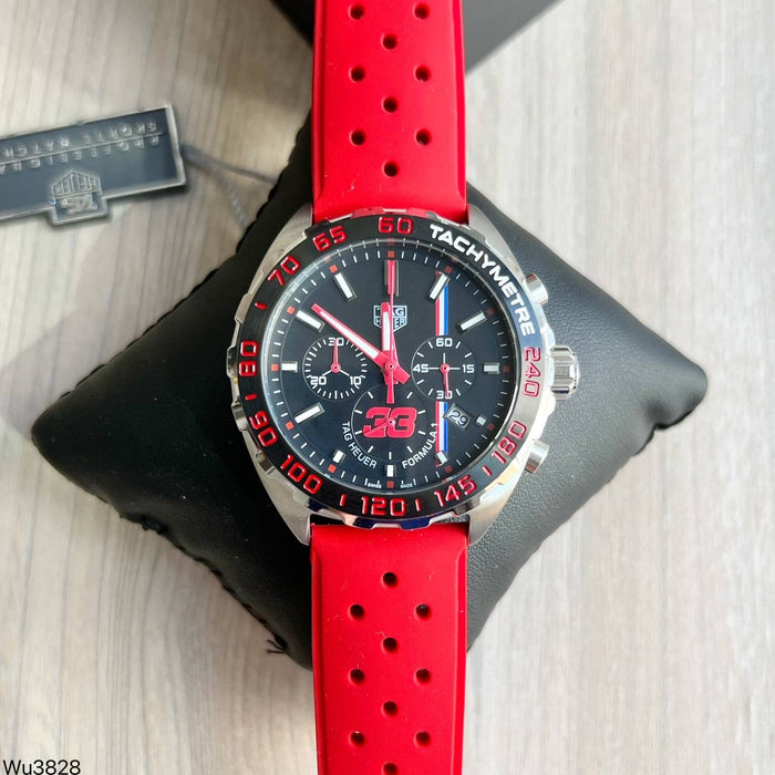 TAG HEUER F1 FORMULA 1 PRATA VERMELHO 43MM