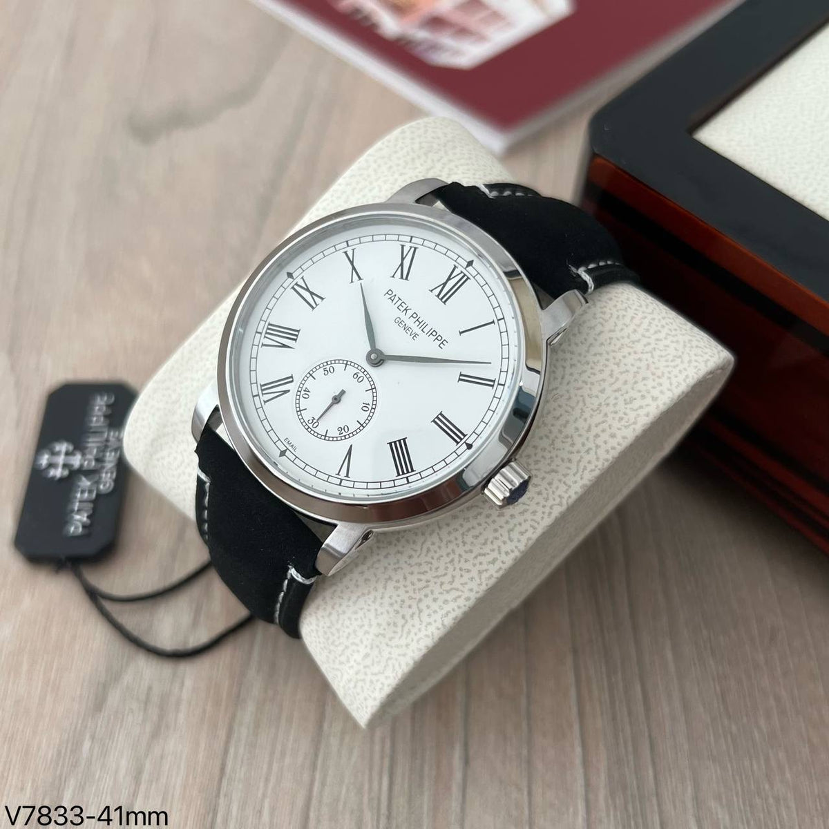 PATEK PHILIPPE PRATA COURO AUTOMATICO 41MM