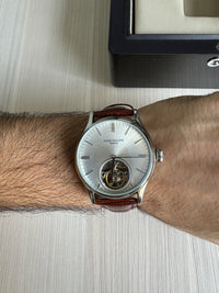 PATEK PHILIPPE PRATA COURO AUTOMATICO 43MM