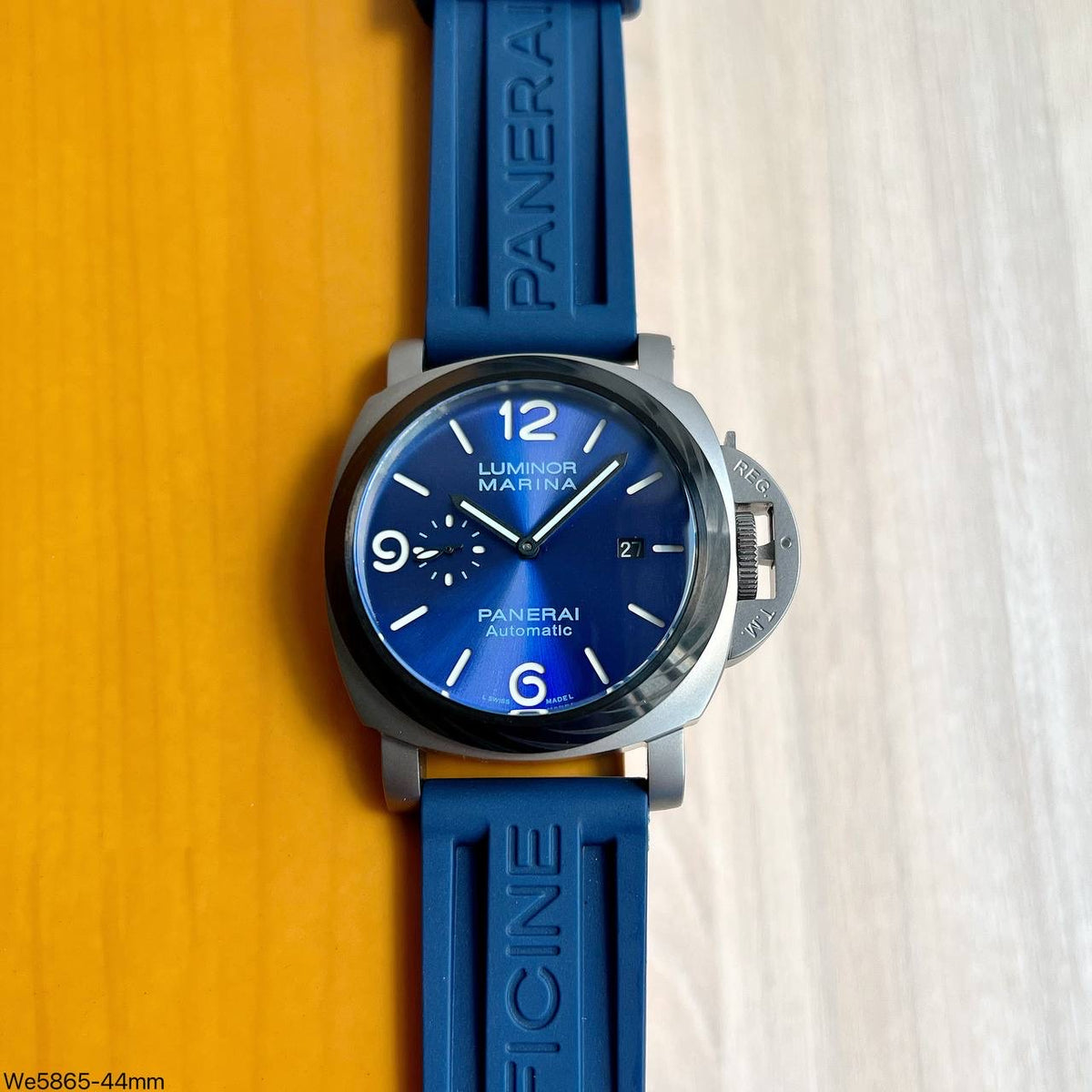 PANERAI LUMINOR MARINA PRATA AZUL BORRACHA 44MM