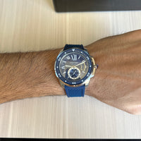 CARTIER DIVER PRATA AZUL BORRACHA 43MM