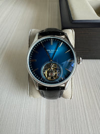 PATEK PHILIPPE PRATA AZUL COURO AUTOMATICO 43MM