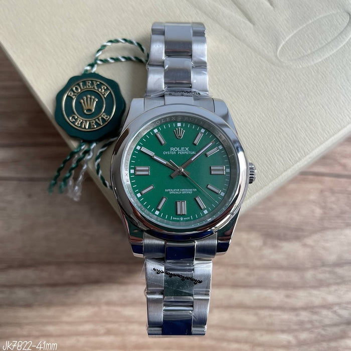 ROLEX OYSTER PRATA VERDE 41MM