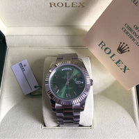 ROLEX OYSTER PRATA VERDE 41MM