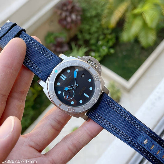 PANERAI LUMINOR SUBMERSIBLE PRATA AZUL NYLON 46MM