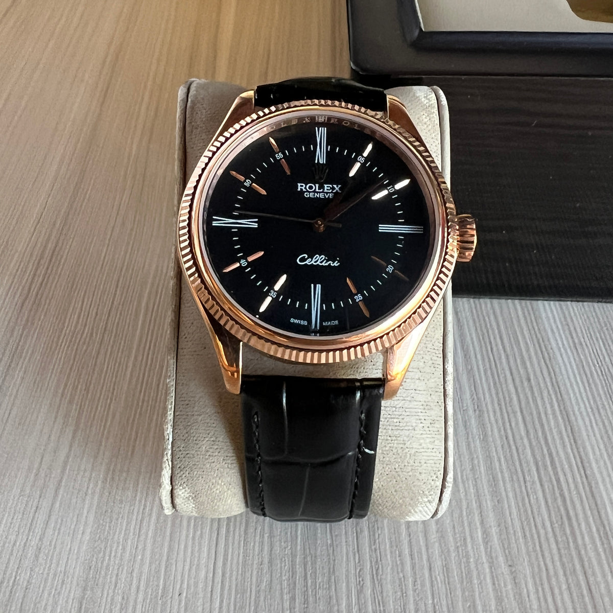 ROLEX CELLINI ROSE COURO 40MM