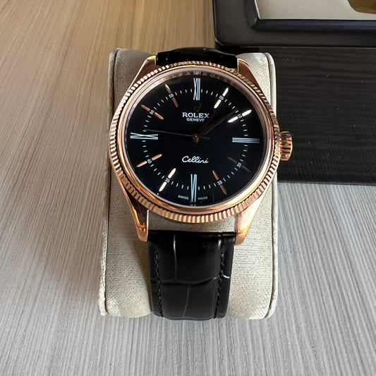 ROLEX CELLINI ROSE COURO 40MM