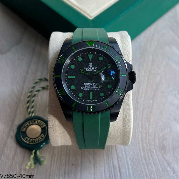 ROLEX SUBMARINER MAD ESPECIAL PRETO VERDE 40MM