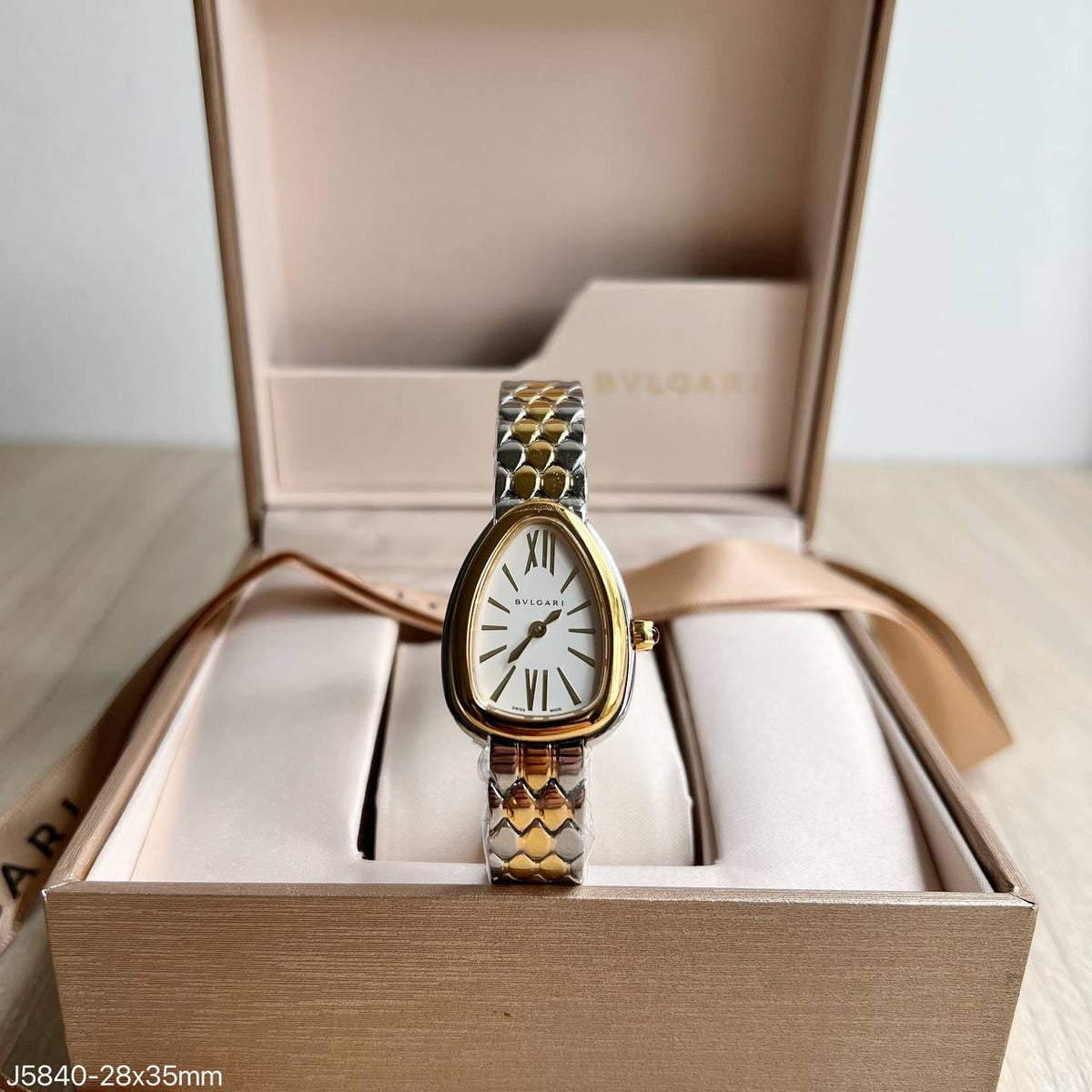 BVLGARI SERPENTE MISTO BRANCO  23MM X 35MM FEMININO