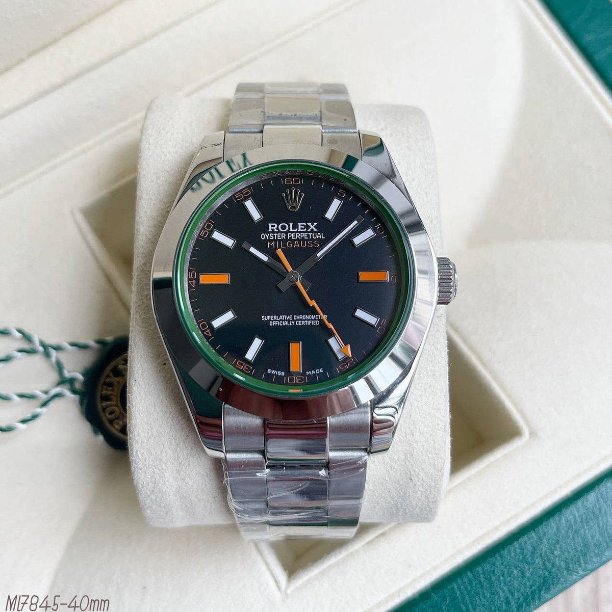 ROLEX OYSTER MILGAUSS PRATA PRETO 40MM
