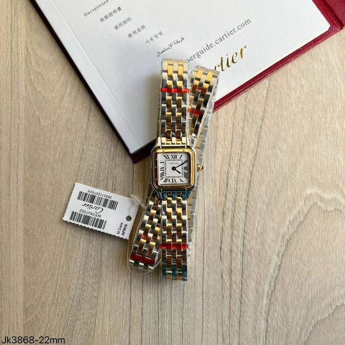 CARTIER PANTHERE PRATA DOURADO SMALL  22MM X 30MM FEMININO