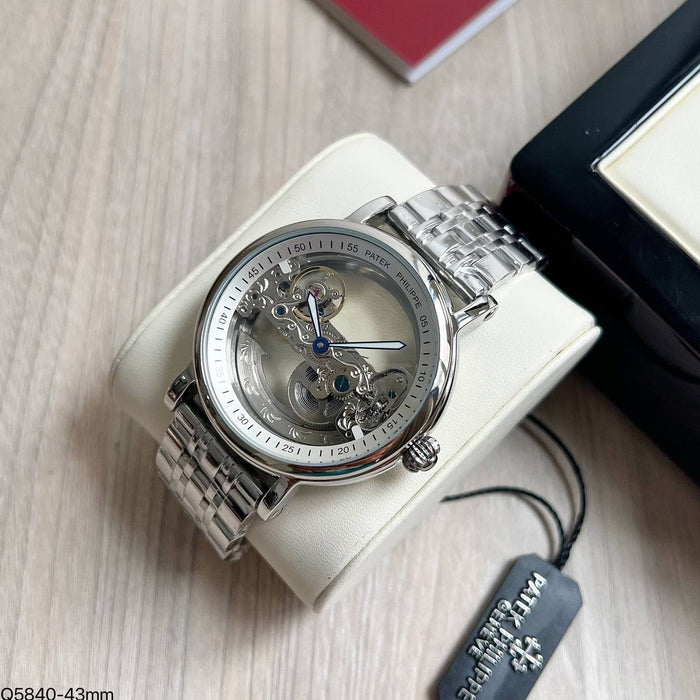 PATEK PHILIPPE ESQUELETO PRATA AUTOMATICO 43MM