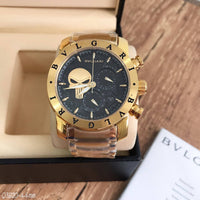 BVLGARI IRON MAN DOURADO PRETO 44MM