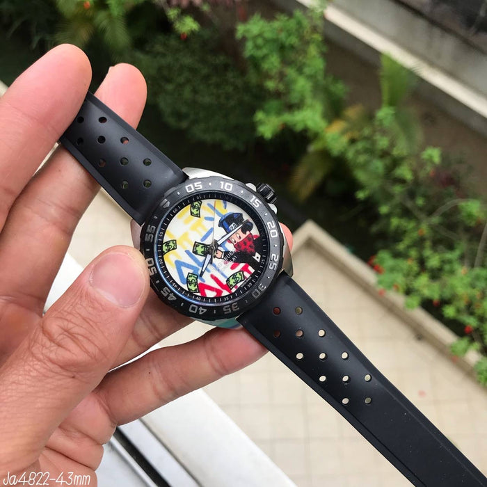 TAG HEUER ALEC MONOPOLY PRATA BORRACHA AUTOMÁTICO 43MM