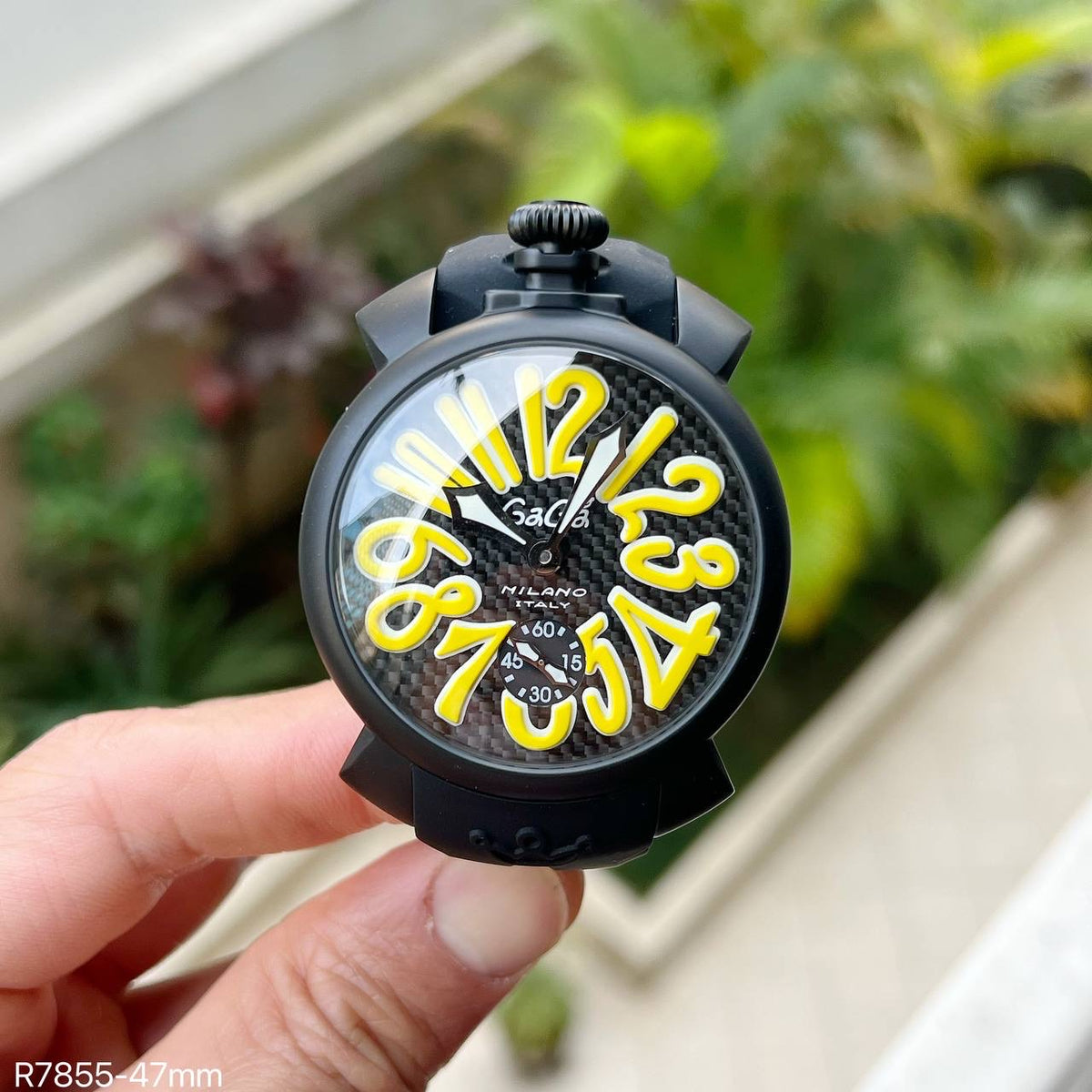 GAGA MILANO PRETO AMARELO BORRACHA 47MM