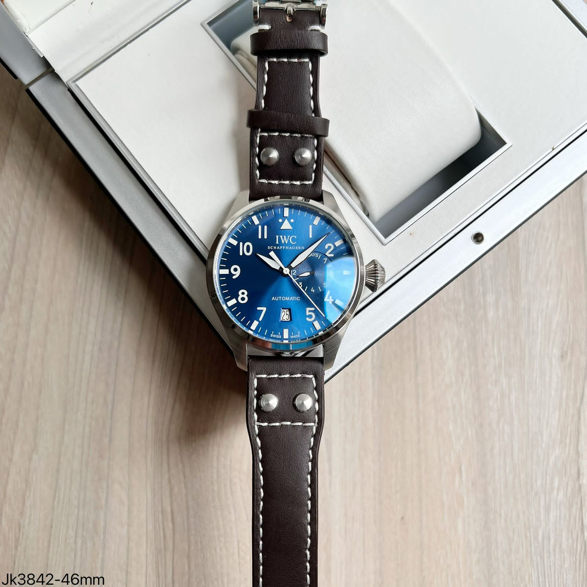 IWC BIG PILOT AZUL COURO AUTOMÁTICO 46MM