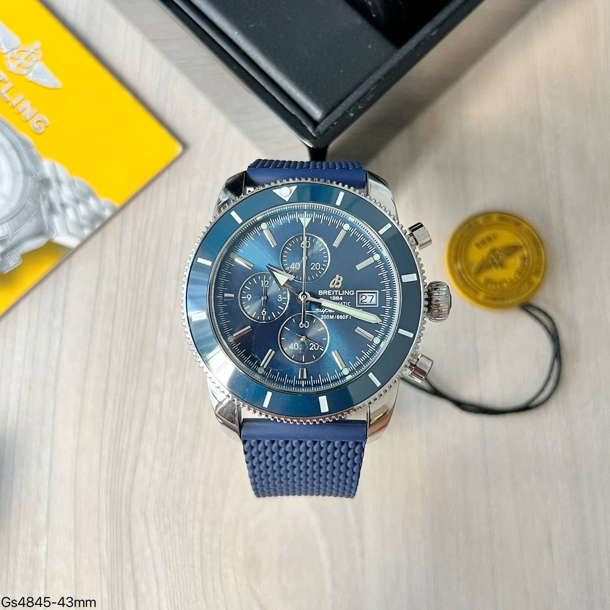 BREITLING SUPEROCEAN AZUL BORRACHA 46MM