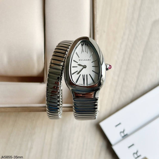 BVLGARI SERPENTE PRATA BRANCO 1 VOLTA  23MM X 35MM FEMININO