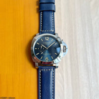 PANERAI LUMINOR GMT PRATA AZUL COURO 44MM