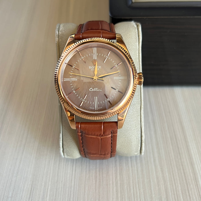 ROLEX CELLINI ROSE COURO 40MM