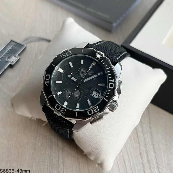 TAG HEUER AQUARACER PRATA PRETO NYLON 43MM