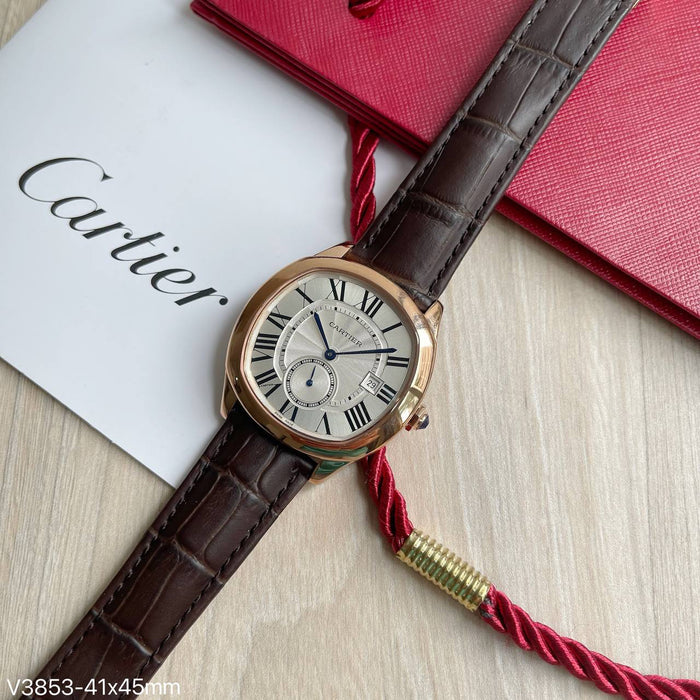 CARTIER DRIVE ROSE BRANCO COURO 41MM