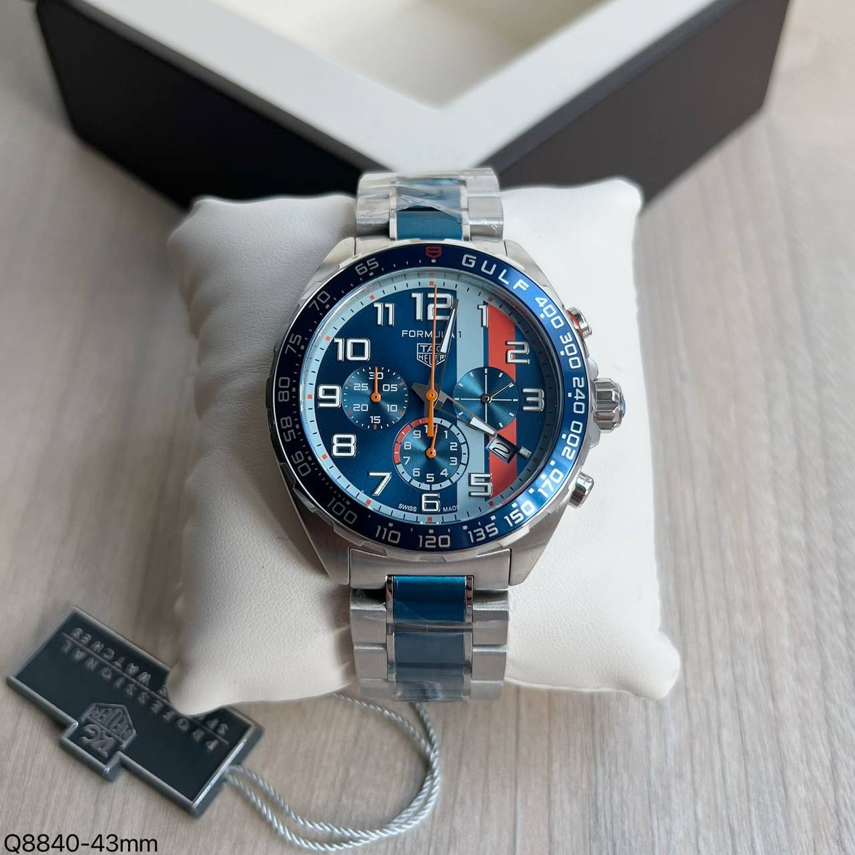 TAG HEUER F1 FORMULA 1 GULF PRATA AZUL 43MM
