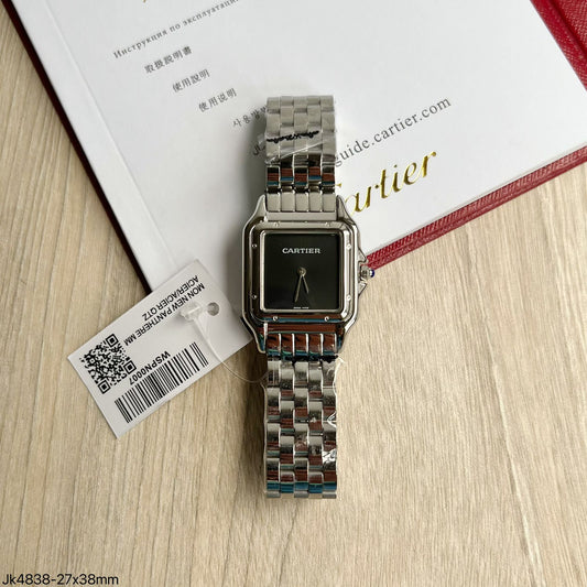 CARTIER PANTHERE PRATA PRETO SMALL  22MM X 30MM FEMININO