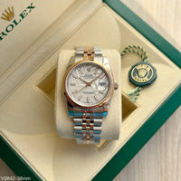 ROLEX DATEJUST MISTO ROSE BRANCO JUBILEU FEMININO 36MM