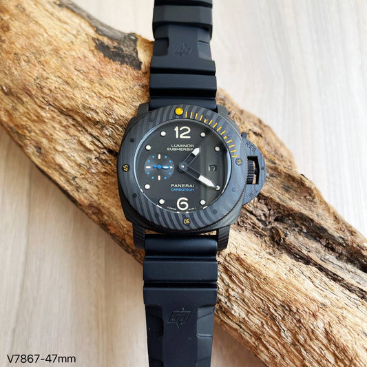 PANERAI SUBMERSIBLE CARBOTECH PRETO BORRACHA 47MM
