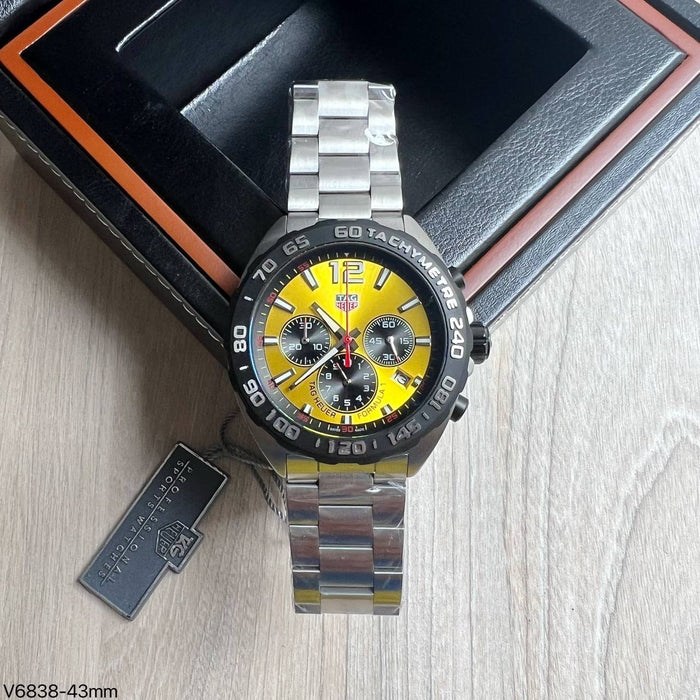 TAG HEUER F1 FORMULA 1 PRATA AMARELO 43MM