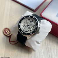 CARTIER DIVER PRATA BRANCO BORRACHA 43MM