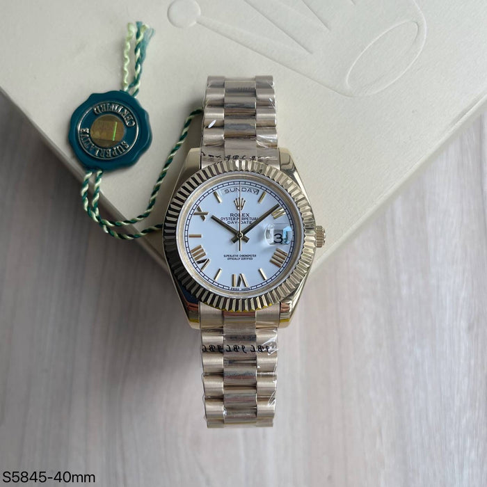 ROLEX DAY-DATE DOURADO BRANCO FEMININO 36MM