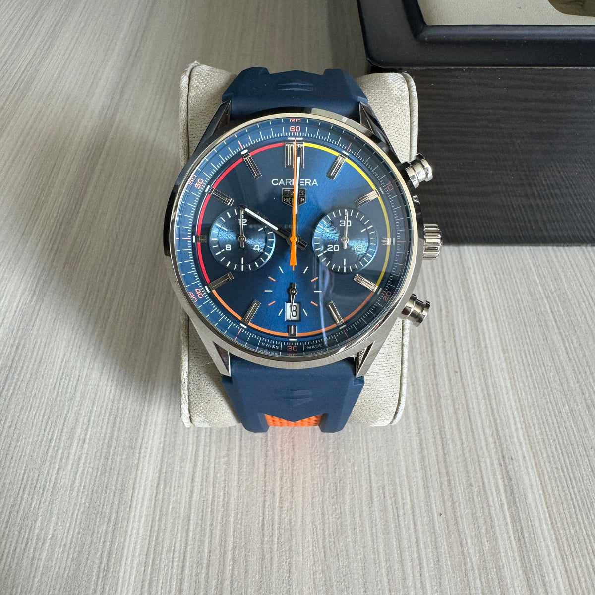 TAG HEUER CARRERA PRATA AZUL 41MM